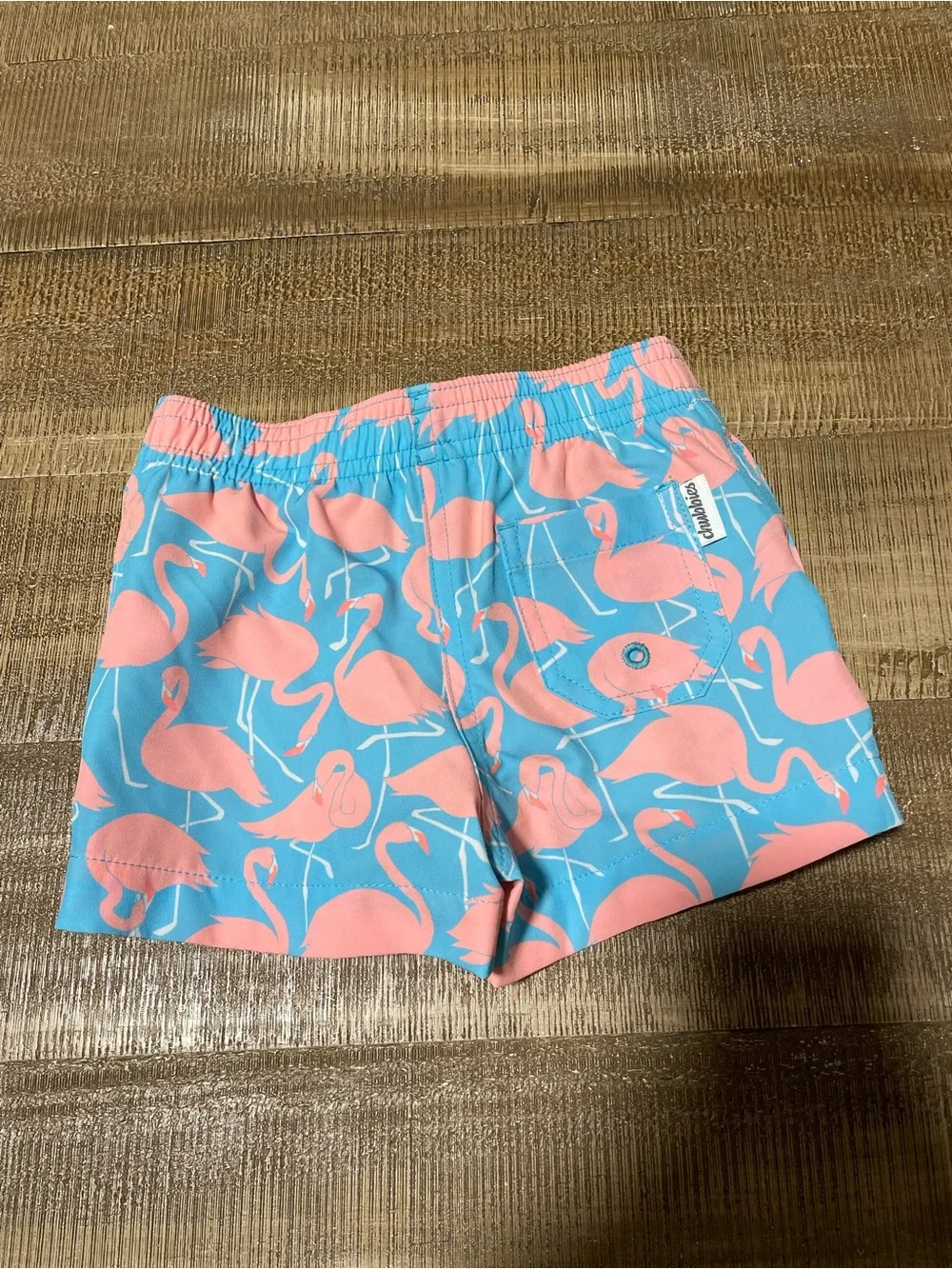 chubbies Kids Swim Shorts - Pink & Aqua Flamingo Print
